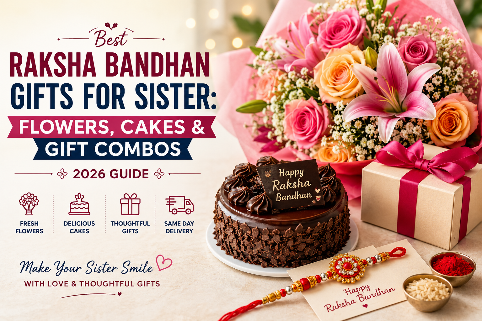 Best Raksha Bandhan Gifts for Sister: Flowers, Cakes & Gift Combos (2026 Guide)