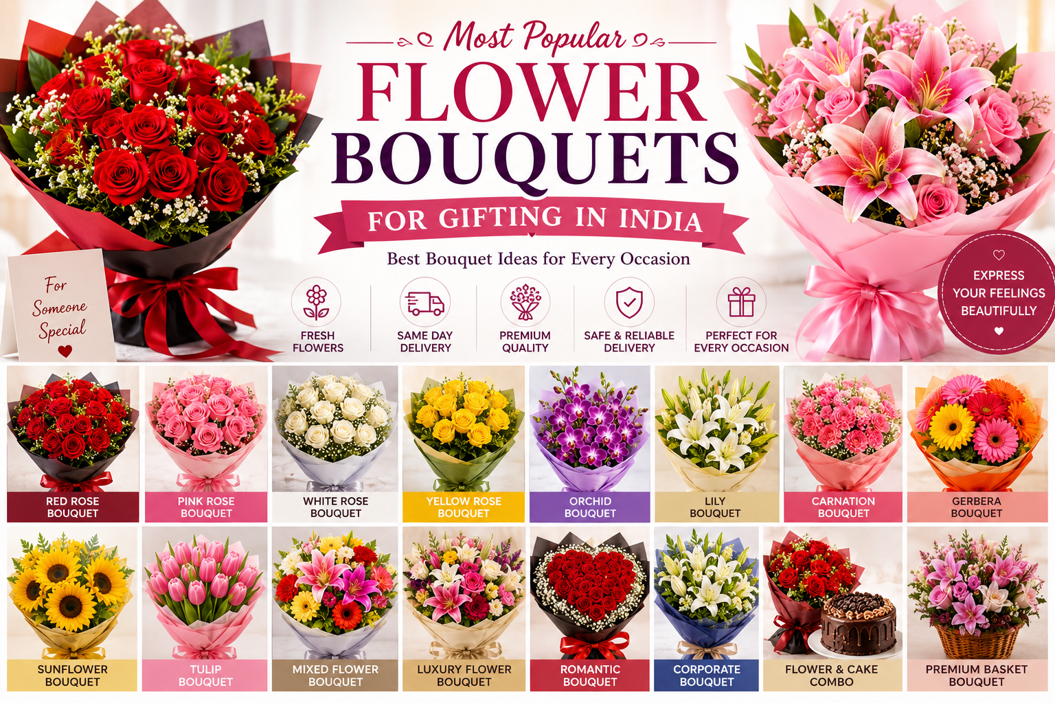 Most Popular Flower Bouquets for Gifting in India: Best Bouquet Ideas for Every Occasion