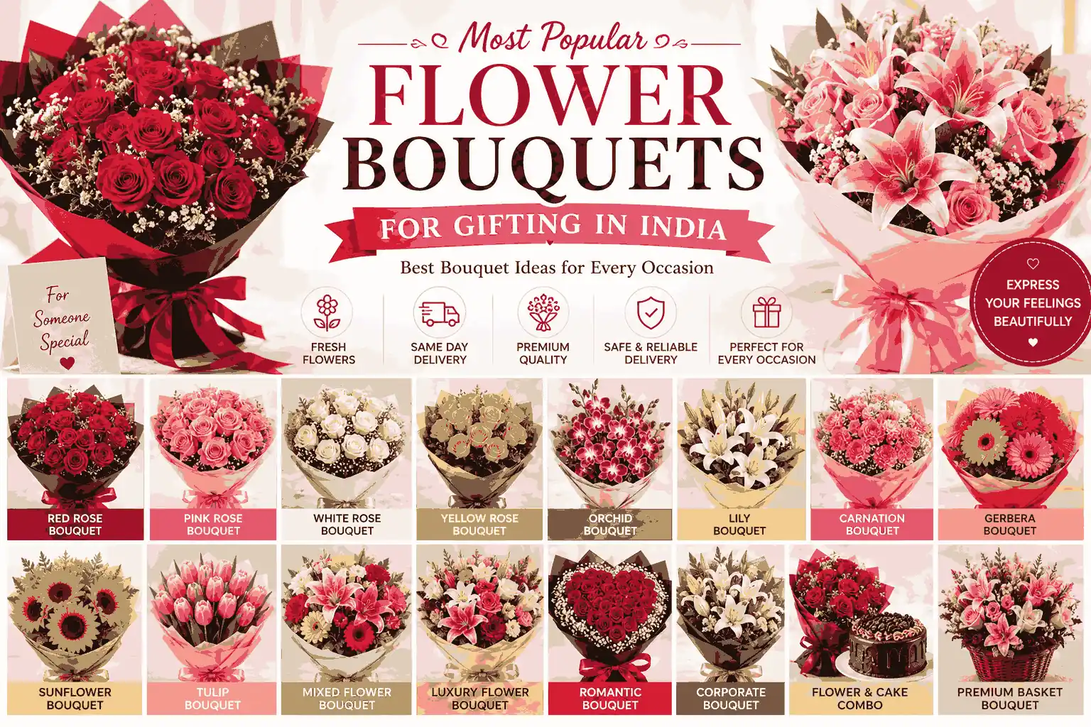 Most Popular Flower Bouquets for Gifting in India: Best Bouquet Ideas for Every Occasion