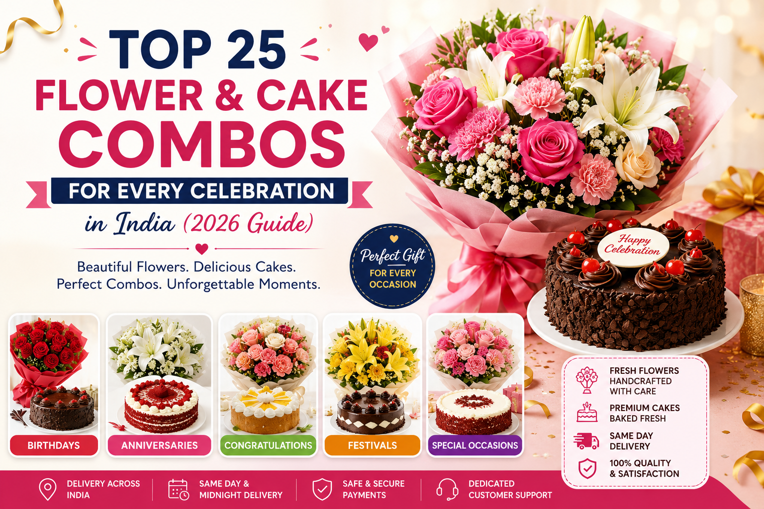 Top 25 Flower & Cake Combos for Every Celebration in India (2026 Guide)