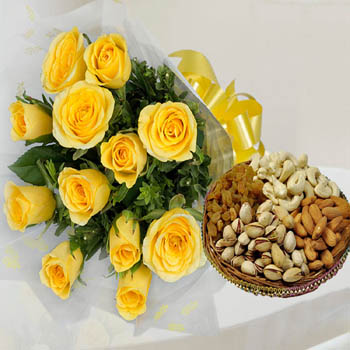 Diwali Flowers and Dry Fruits
