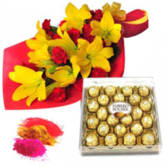 Holi Gifts Flowers N Chocolates