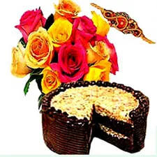 Send Rakhi with Flowers N Cake