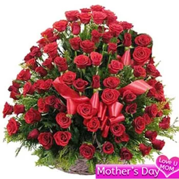 100 Red Roses Basket