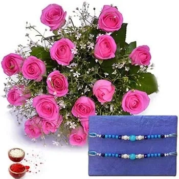 Rakhi with Pink Roses