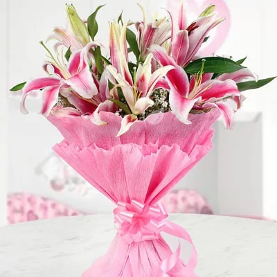 Preety pink Lilies Bouquet