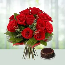 Roses N BF Cake Combo