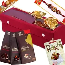 Rakhi-Golden Rose with Bournville Chocolates