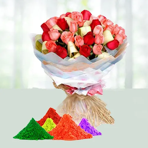 Mix Roses Boquet for Holi