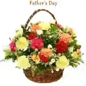 Basket of 15 mix color carnations