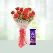 Flowers Bouquet of Roses with Chocolates