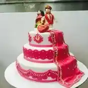 Couple wedding Fondant Cake