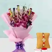 Orchid chocolate Bouquet and Rakhi