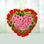 Lovable Heart Flowers Basket