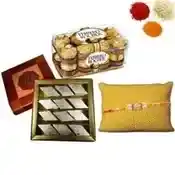Rakhi with Ferrero Rocher and Kaju katli