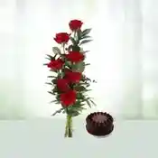 Red Roses N Chocolate Cake Combo