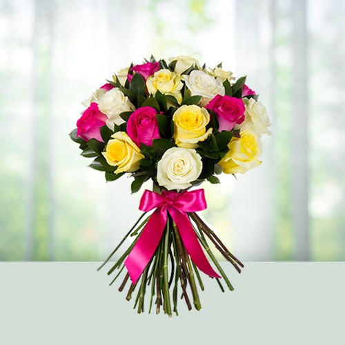 25 Mix Roses Flowers Bouquet