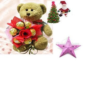 Christmas Gift- Tree with Teddy n Chocolates