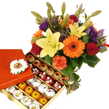 Sweets with Flowers on janmashtami