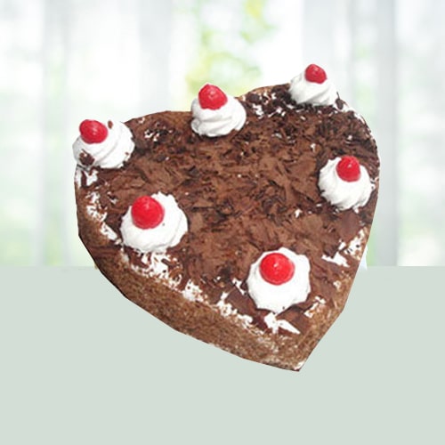 Order Eggless Heart Shape Blackforest Cake Online
