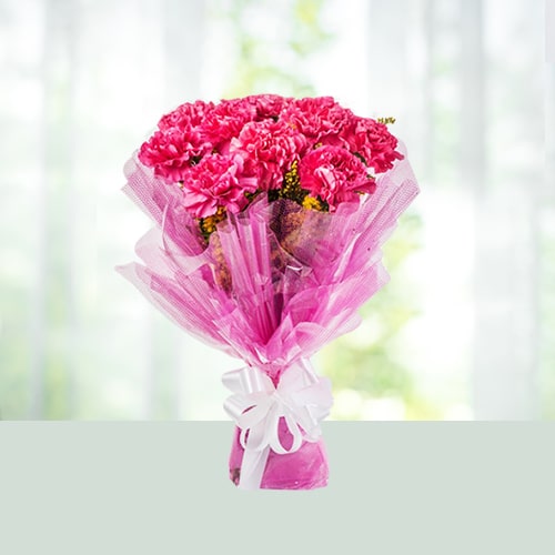 Order Flowers Bouquet- Pink Carnations Online