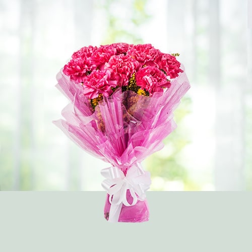 Flowers Bouquet- Pink Carnations 