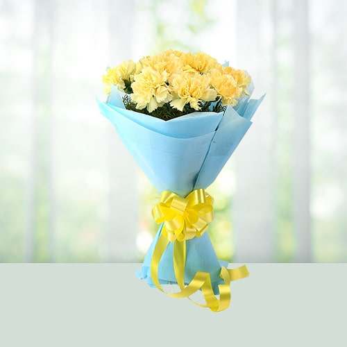 Flowers Bouquet-Yellow Carnations 