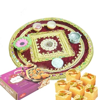 Navratra Pooja Thaliwith 500gms Papdi in Thali
