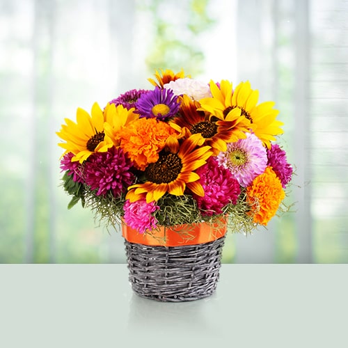 Mix flower Basket