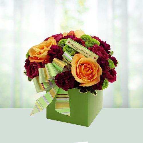 Birthday Bouquet- Orange Roses Flowers To USA 