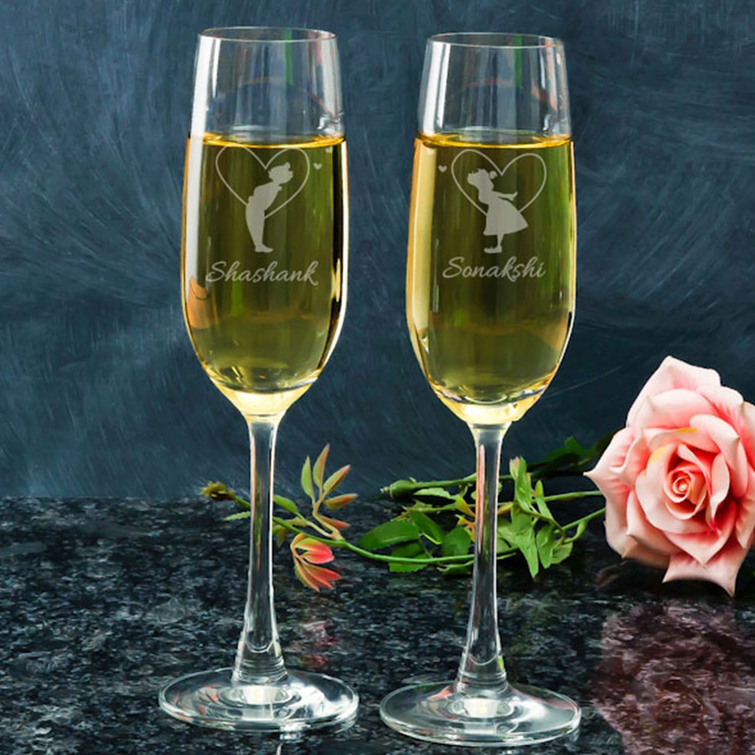 Love Struck Personalized Gift Champagne Glass