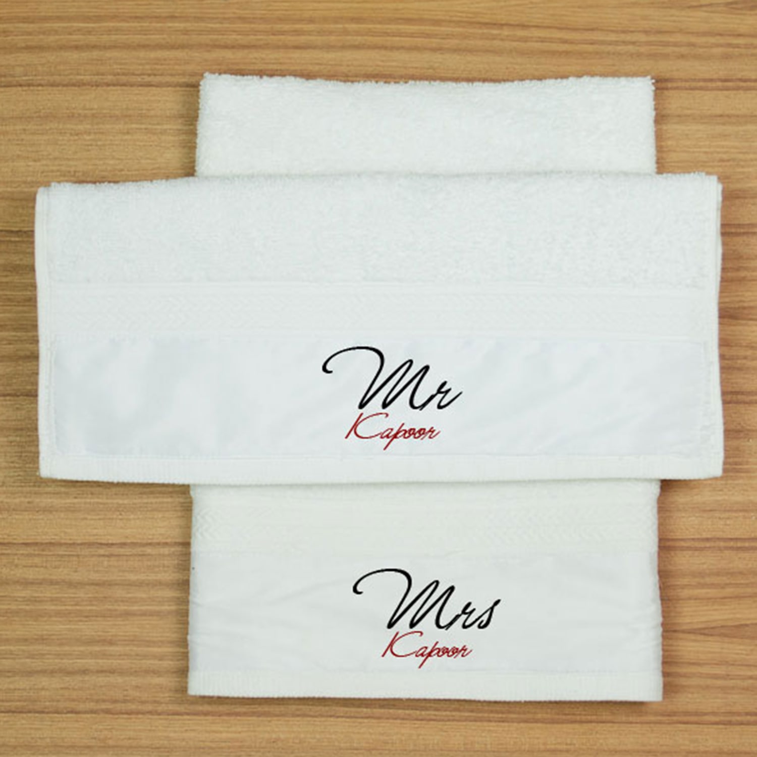 Mr And Mrs Personalized Hand Towel 