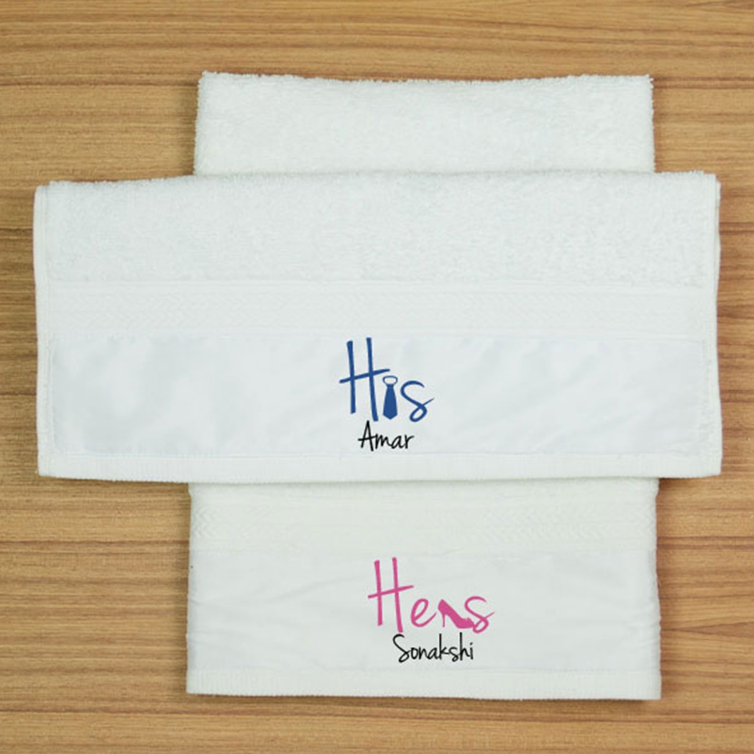 His and Hers Personalized Hand Towel 