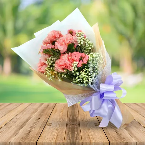Flowers Bouquet- Pink Carnations