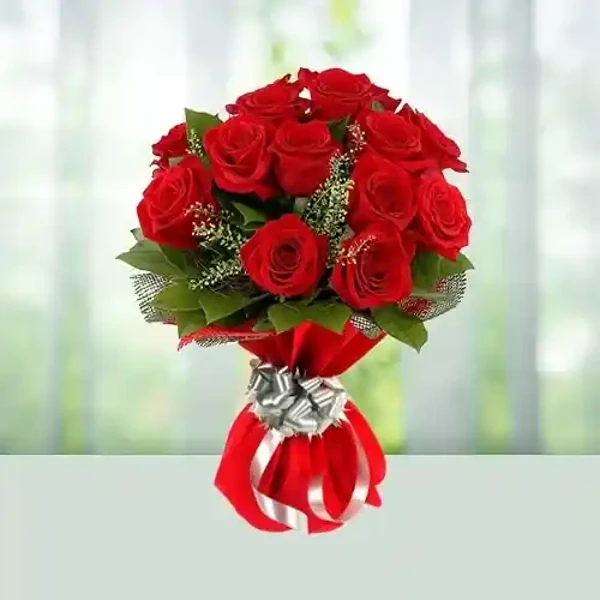 12 Red Roses Bouquet Gift