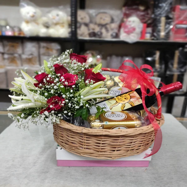 Roses Wine And Chocolate Hamper