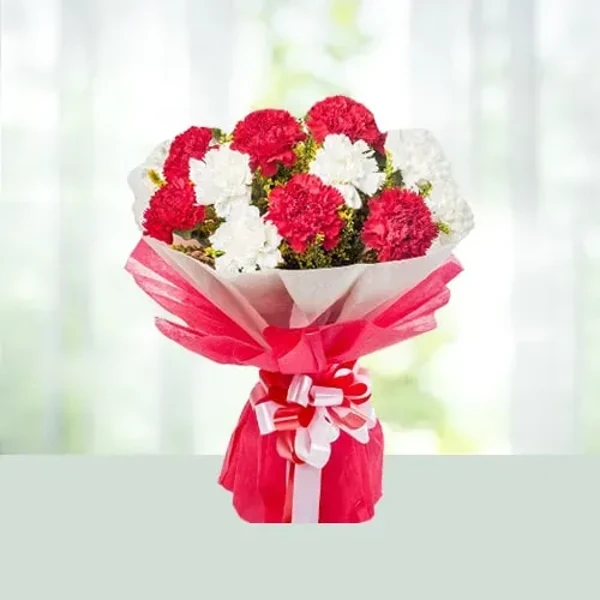 Flowers Bouquet of red n pink carnations