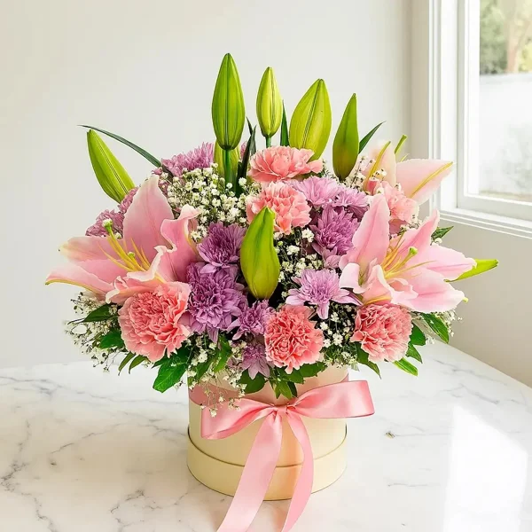 Beauty of Carnations And Lily