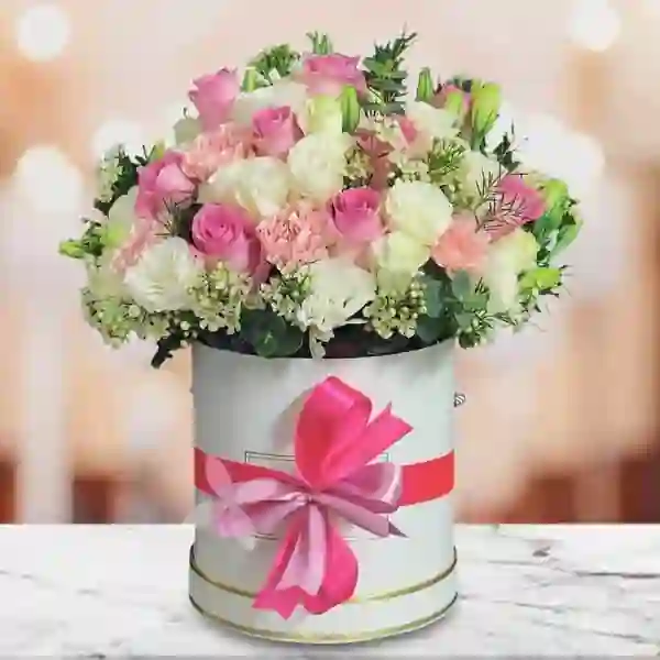 Vibrant Assortment of Roses and Carnations.