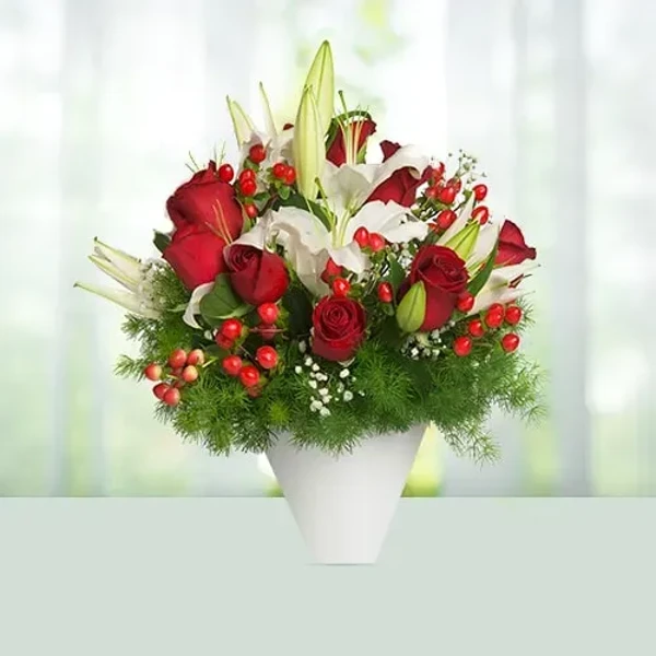 Bouquet 3 Lilies and 12 Roses