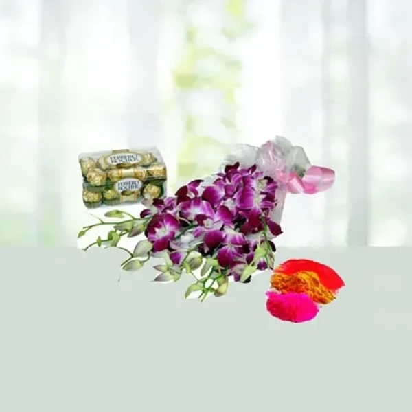 Holi Special Combo Flower Chocolate