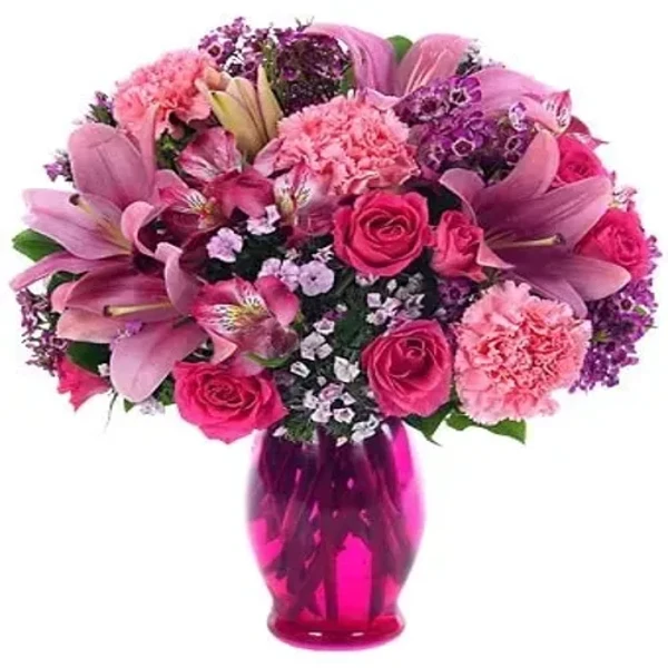 Pink Posy Arrangement in vase