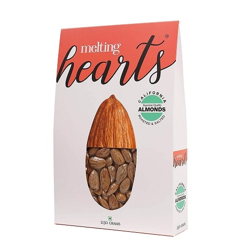 MELTING HEARTS ALMONDS, CALIFORNIA ROASTED AND SALTED-250 grams