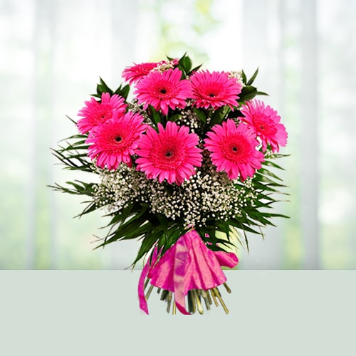 Pink Gerbera Flowers Bouquet