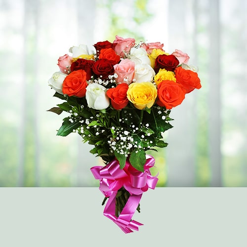 Order Flowers Bouquet of 20 Mix Roses Online