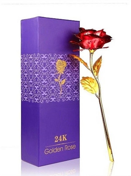 Artificial Gold Foil Rose 