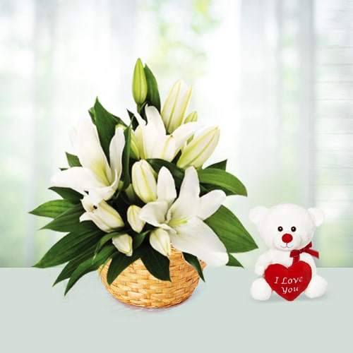 Order Lilies with Teddy Online
