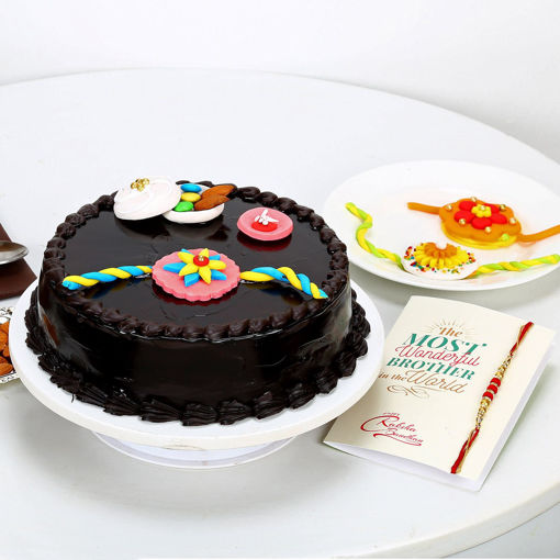 Rakhi and chocolate Truffle Cake. 