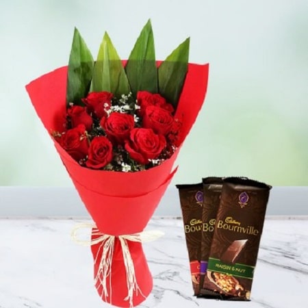 Stunning Red Roses and Bournville 