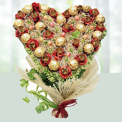 Heart Shaped Chocolate Bouquet Arrangement